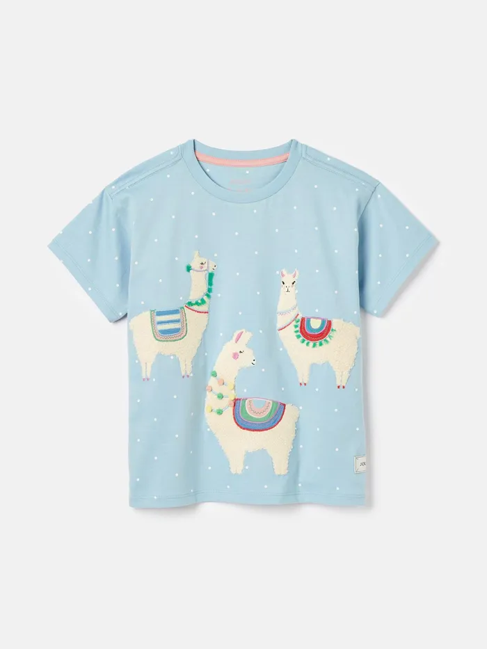 Joules Tops and Tshirts Blue Short Sleeve Artwork TShirt 8211 Girls