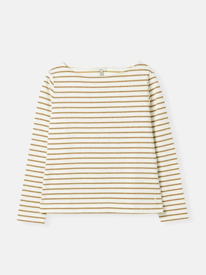 Joules Tops Gold Sparkly Long Sleeve Breton Top 8211 Women
