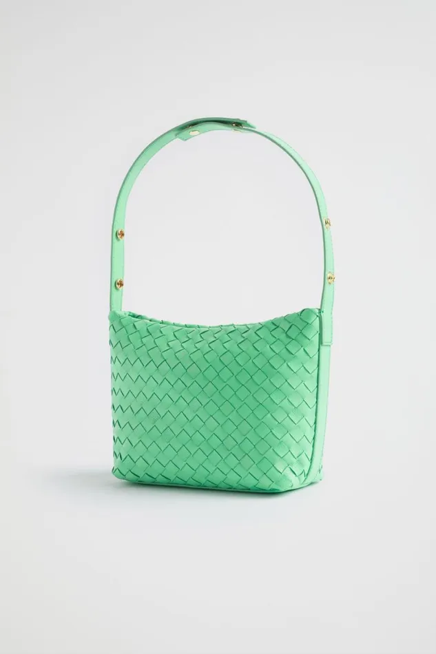 Leather Bags Woman Seed Heritage Leather Woven Shoulder Bag Key Lime