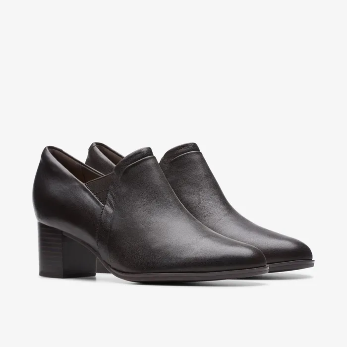 Loken Way Dark Brown Leather Women Clarks Heels and Pumps