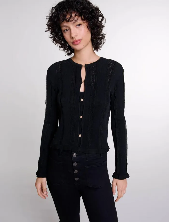 Maje Sweaters and Cardigans Womens 2in1 Cardigan Black