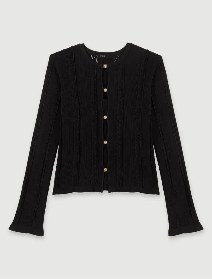 Maje Sweaters and Cardigans Womens 2in1 Cardigan Black