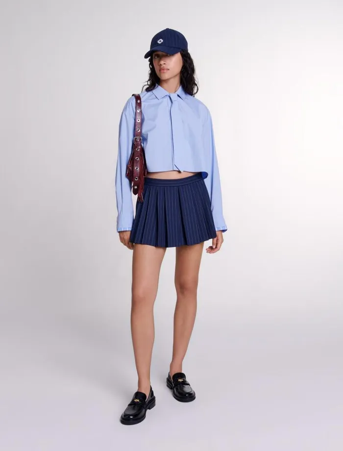 Maje Tops and Shirts Womens Shirt With Removable Tie Blue