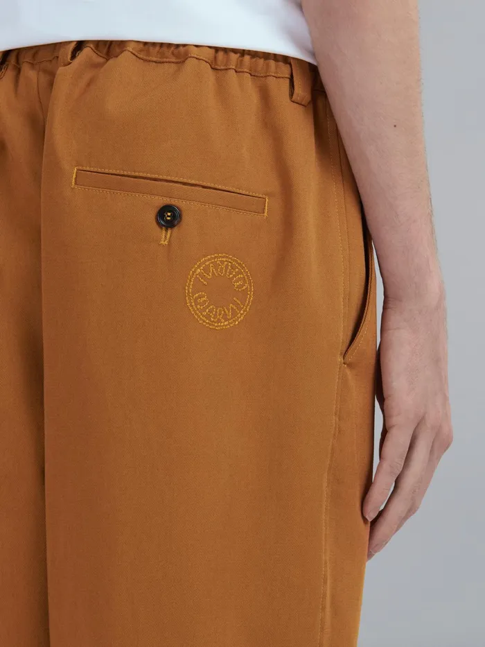 Marni Brown Cotton Gabardine Pants Caramel Mens Trousers Marni Brown Cotton Gabardine Pants Caramel Mens Trousers