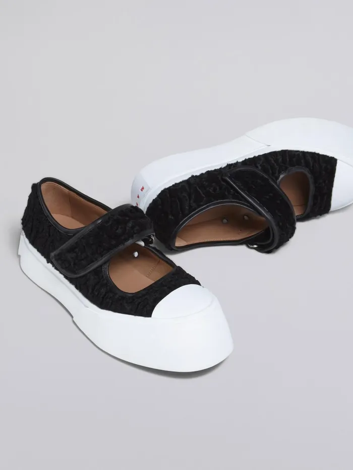 Marni Curly Fabric Pablo Maryjane Sneaker Black Womens Sneakers