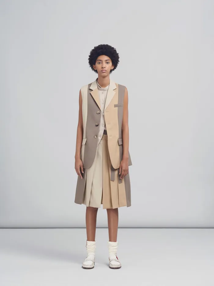 Marni Tropical Wool Vest Soft Beige Womens Coats and Jackets Marni Tropical Wool Vest Soft Beige Womens Coats and Jackets