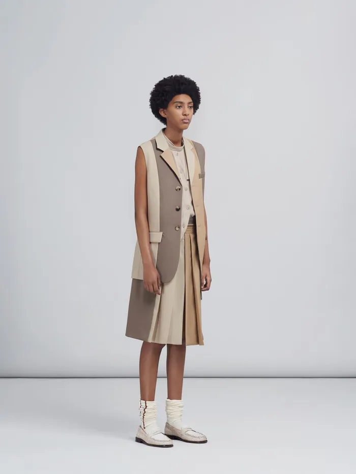 Marni Tropical Wool Vest Soft Beige Womens Coats and Jackets Marni Tropical Wool Vest Soft Beige Womens Coats and Jackets