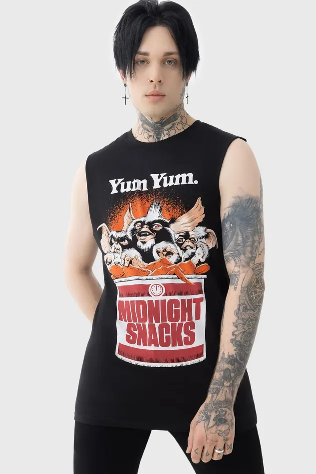 Men Graphic Tops Killstar Midnight Snacks Graphic Vest