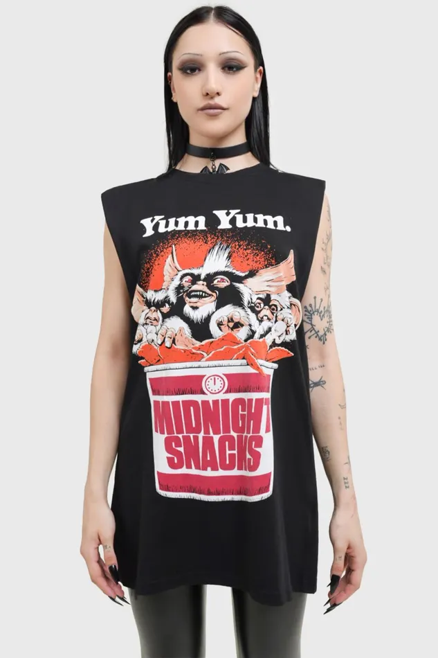 Men Graphic Tops Killstar Midnight Snacks Graphic Vest