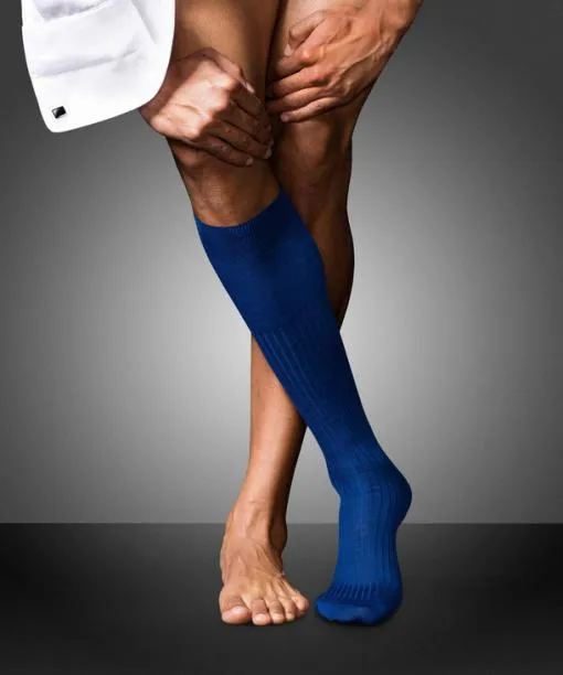 Men No 7 Finest Merino Men Kneehigh Socks Royal Blue FALKE Knee High Socks