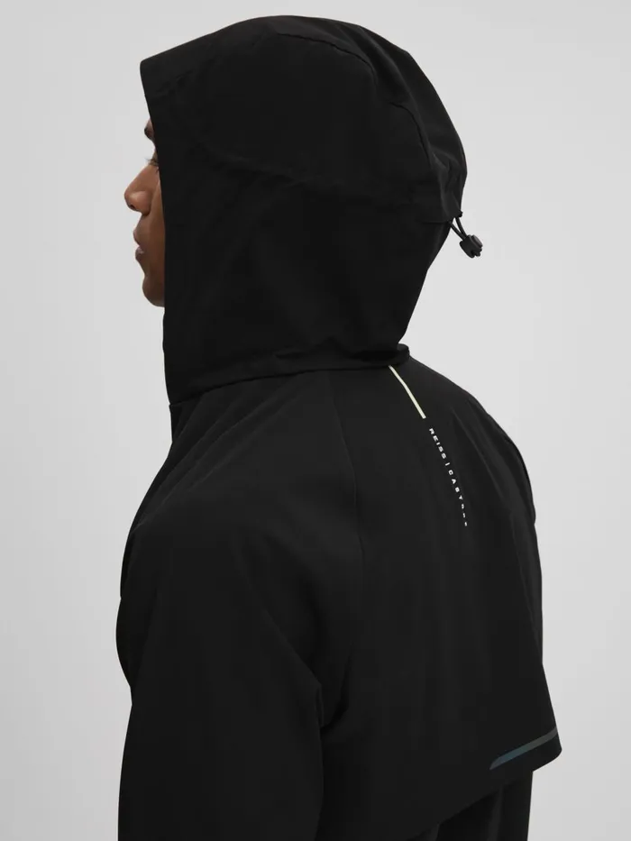 Men Reiss Outerwear and Coats Adler Castore Water Repellent Running Jacket Onyx Black