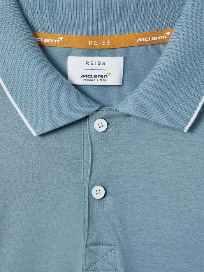 Men Reiss Polo Shirts F1 Mercerised Cotton Polo Shirt Sage