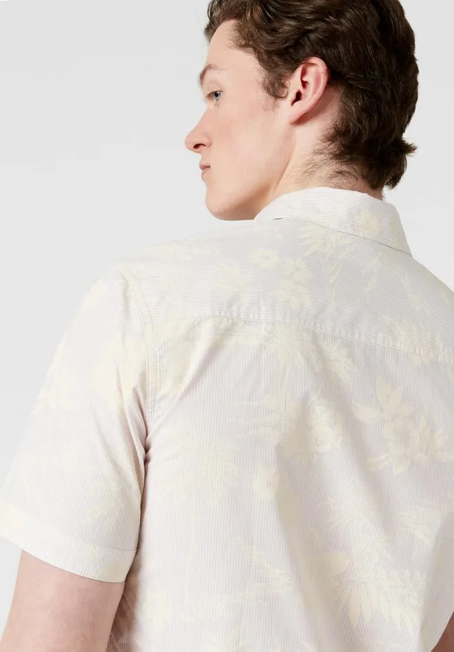 Men Striped Floral Suwelp Slim Fit Shirt White Buffalo David Bitton Shirts