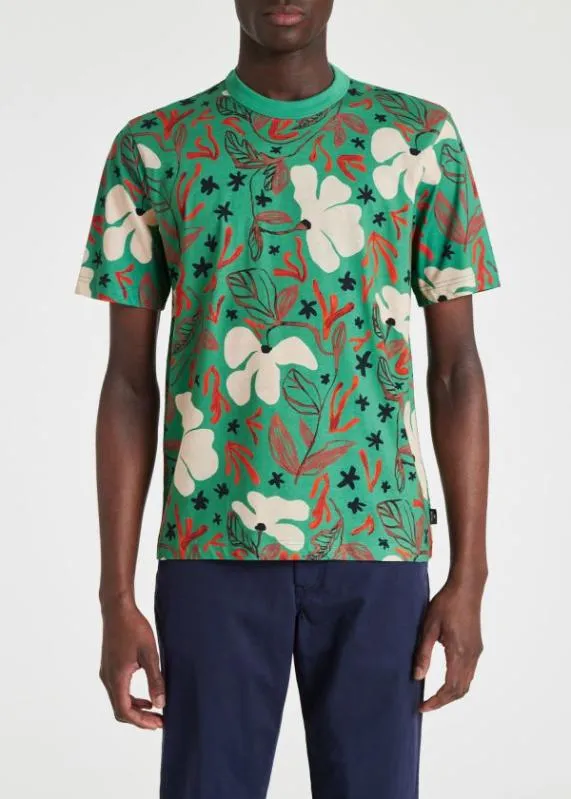 Mens 039Sea Floral039 Print TShirt Paul Smith TShirts