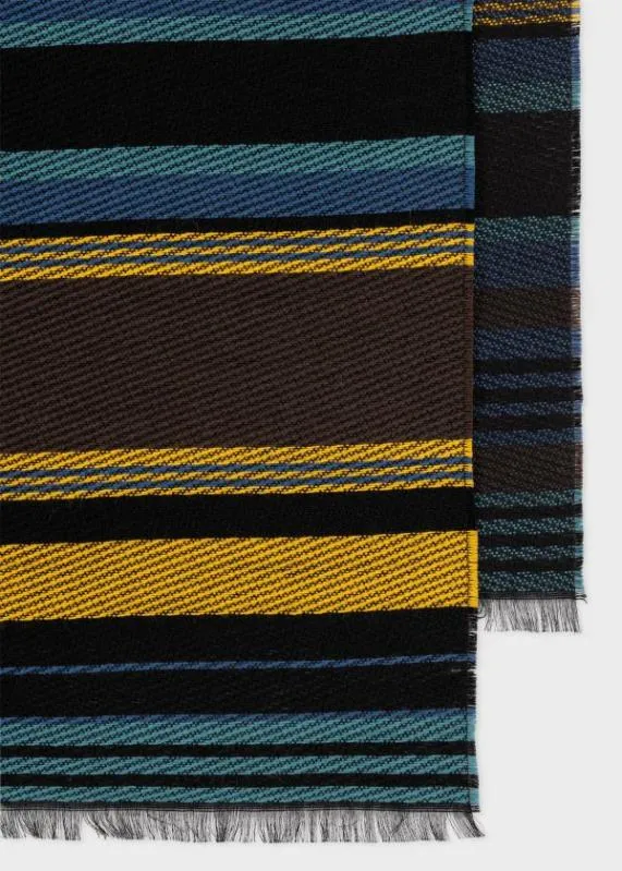 Mens Blue And Yellow Stripe Scarf Paul Smith Scarves Mens Blue And Yellow Stripe Scarf Paul Smith Scarves