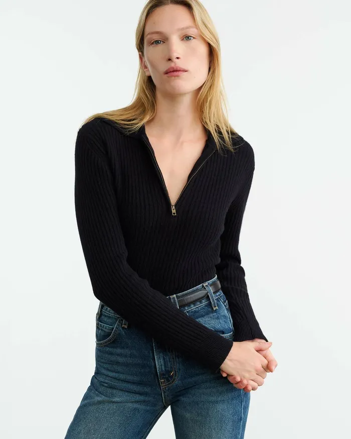 Nili Lotan BRAXTON SWEATER Dark Brown Women Knits and Sweaters