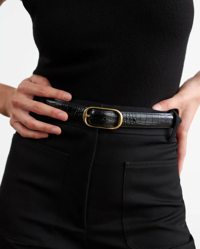 Nili Lotan REINE BELT Espresso Women Belts and Accessories