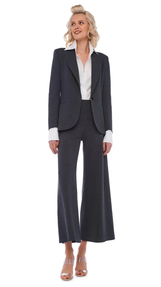 Norma Kamali Bottoms SHORT STRAIGHT LEG PANT Dark Heather Grey 8211 Clothing Norma Kamali Bottoms SHORT STRAIGHT LEG PANT Dark Heather Grey 8211 Clothing