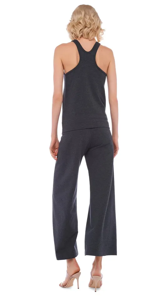 Norma Kamali Bottoms SHORT STRAIGHT LEG PANT Dark Heather Grey 8211 Clothing Norma Kamali Bottoms SHORT STRAIGHT LEG PANT Dark Heather Grey 8211 Clothing