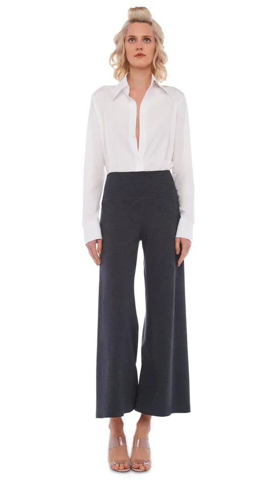 Norma Kamali Bottoms SHORT STRAIGHT LEG PANT Dark Heather Grey 8211 Clothing Norma Kamali Bottoms SHORT STRAIGHT LEG PANT Dark Heather Grey 8211 Clothing