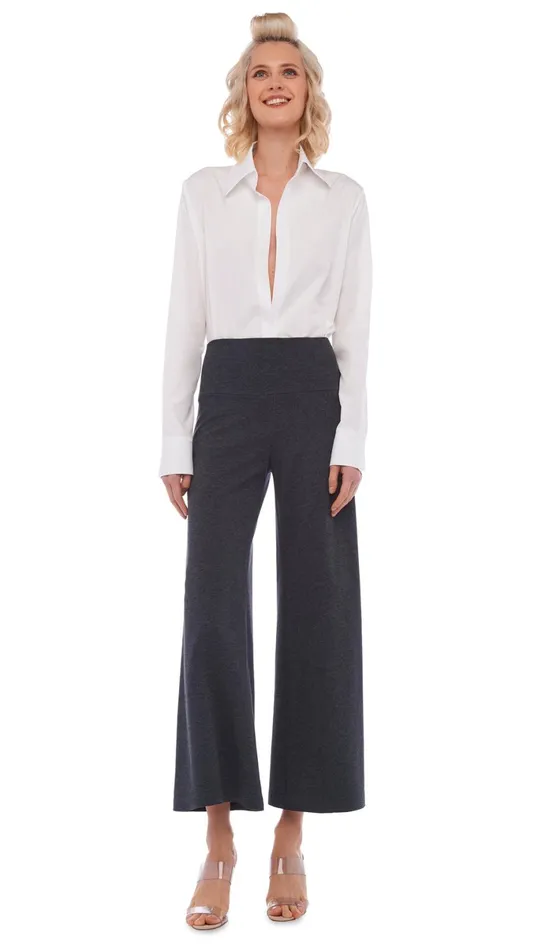 Norma Kamali Bottoms SHORT STRAIGHT LEG PANT Dark Heather Grey 8211 Clothing Norma Kamali Bottoms SHORT STRAIGHT LEG PANT Dark Heather Grey 8211 Clothing