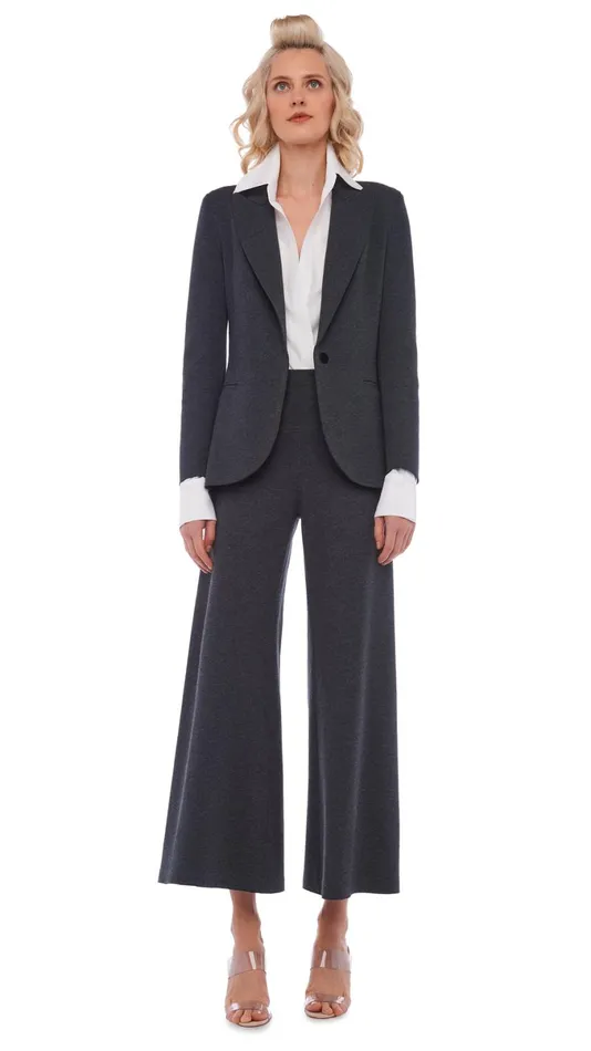 Norma Kamali Bottoms SHORT STRAIGHT LEG PANT Dark Heather Grey 8211 Clothing Norma Kamali Bottoms SHORT STRAIGHT LEG PANT Dark Heather Grey 8211 Clothing