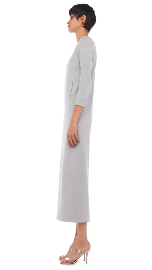 Norma Kamali Dresses 34 SLEEVE TAILORED TERRY GOWN Light Heather Grey 8211 Clothing Norma Kamali Dresses 34 SLEEVE TAILORED TERRY GOWN Light Heather Grey 8211 Clothing