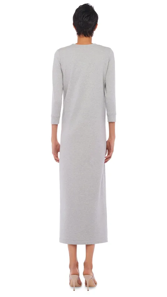 Norma Kamali Dresses 34 SLEEVE TAILORED TERRY GOWN Light Heather Grey 8211 Clothing Norma Kamali Dresses 34 SLEEVE TAILORED TERRY GOWN Light Heather Grey 8211 Clothing