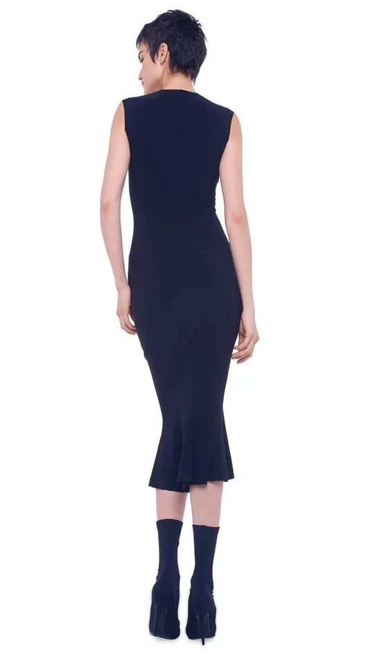 Norma Kamali Dresses FISHTAIL DRESS TO MIDCALF Black 8211 Clothing