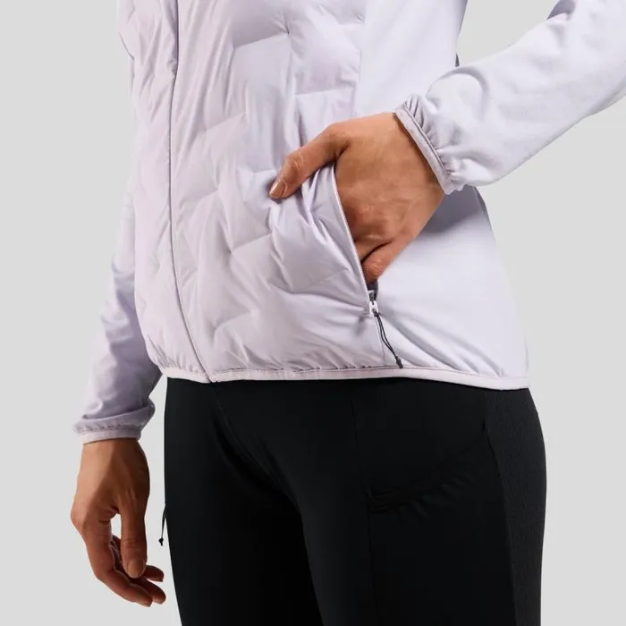 Odlo Mid Layers and Longsleeves The Zeroweight Insulator Hybrid Mid Layer Hooded Zip Misty Lilac 8211 Women