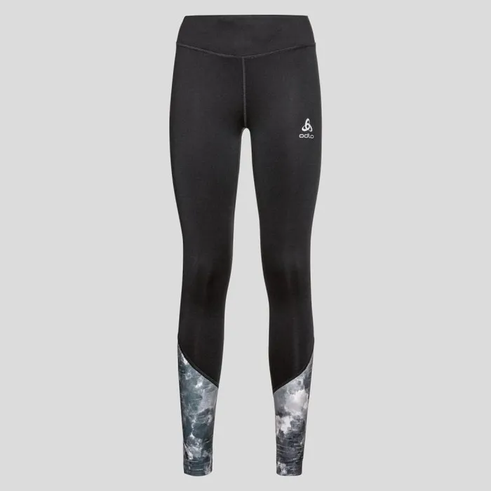 Odlo Pants and Tights The Essentials Print Running And Training Tights Black 8211 Women