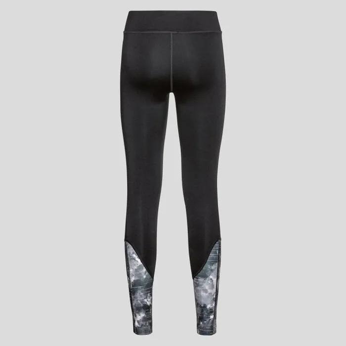Odlo Pants and Tights The Essentials Print Running And Training Tights Black 8211 Women