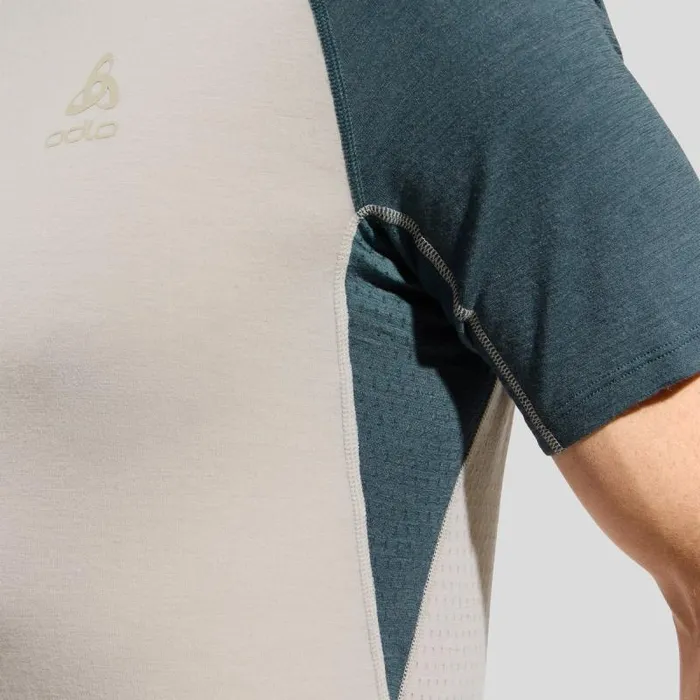 Odlo Tshirts and Polos The Ascent Performance Wool 125 TShirt Silver Cloud 8211 Dark Slate 8211 Men