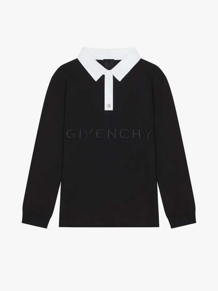 Polo In Cotton With 4g Detail Black Kids Givenchy
