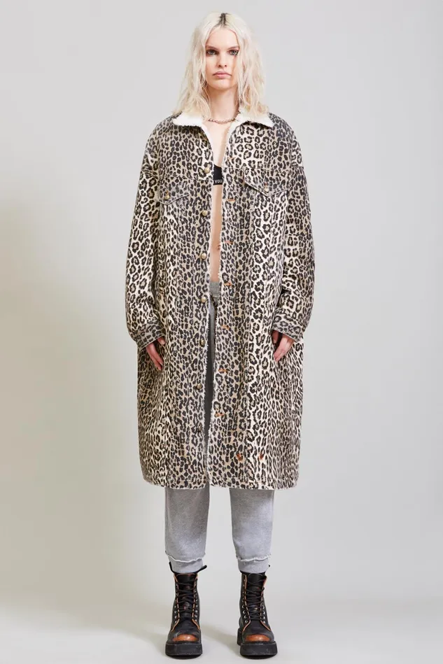 R13 Jackets and Coats Women Lyle Trucker Coat 8211 Tyler Leopard