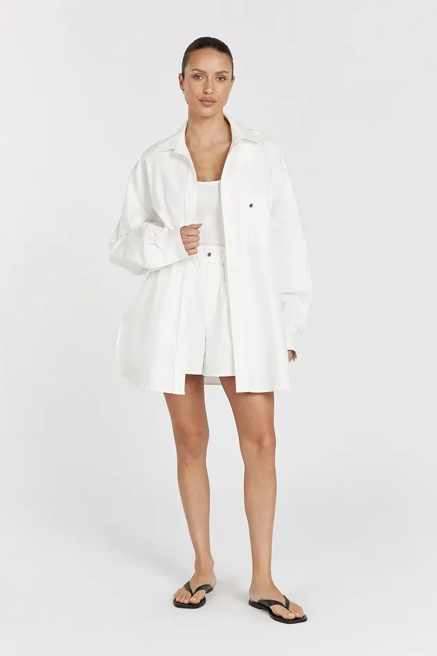 RHEA WHITE COTTON SHIRT Women DISSH Long Sleeved