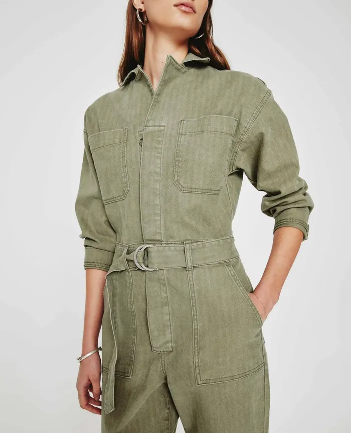 Ryleigh Jumpsuit Sulfur Cavalry Sage Women AG Jeans Dresses and More Ryleigh Jumpsuit Sulfur Cavalry Sage Women AG Jeans Dresses and More