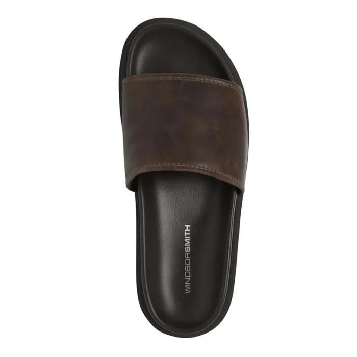 Sandals Men Windsor Smith ROWDY DARK BROWN LEATHER SANDALS
