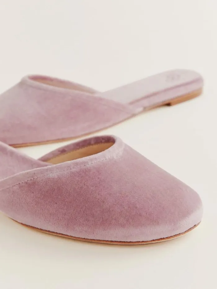 Shoes The Reformation Melly Flat Mule Magnolia Velvet