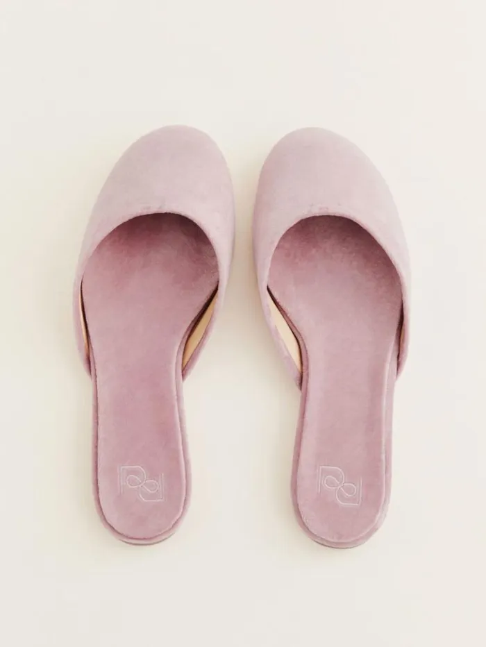 Shoes The Reformation Melly Flat Mule Magnolia Velvet