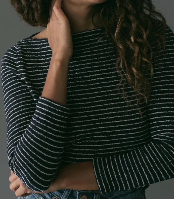 Shop ARLANA KNIT TEE Riviere Stripe DEN Knitwear