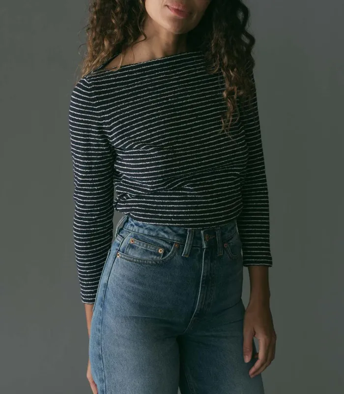 Shop ARLANA KNIT TEE Riviere Stripe DEN Knitwear