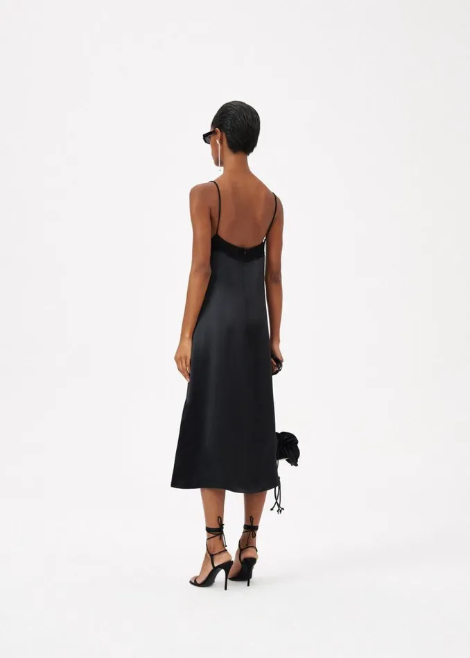 Shop Magda Butrym Dresses Crochet Bustier Midi Dress In Black Shop Magda Butrym Dresses Crochet Bustier Midi Dress In Black
