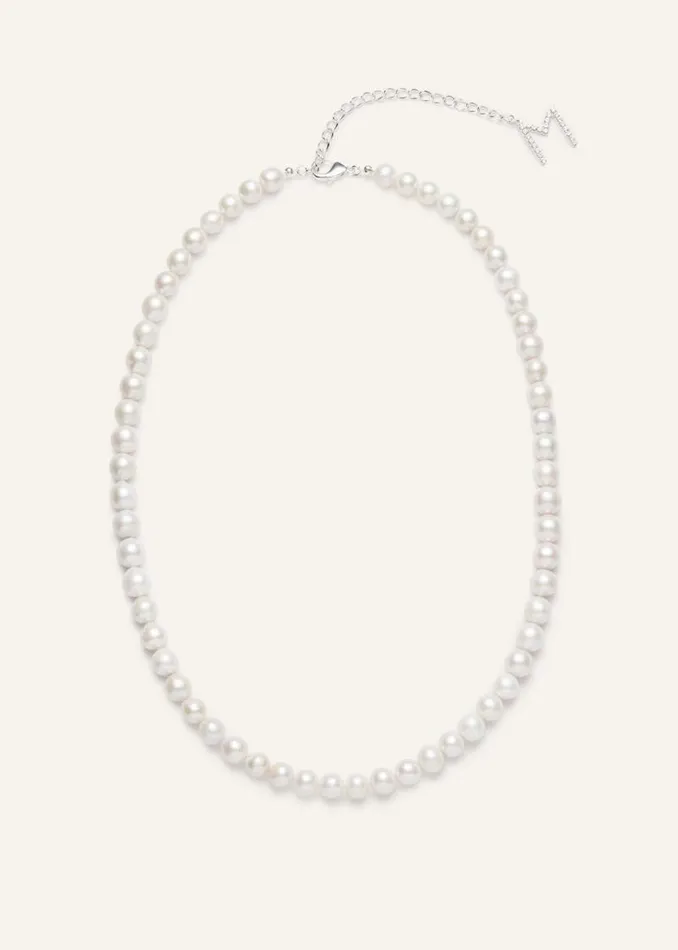 Shop Magda Butrym Jewelry Pearl Necklace In Silver