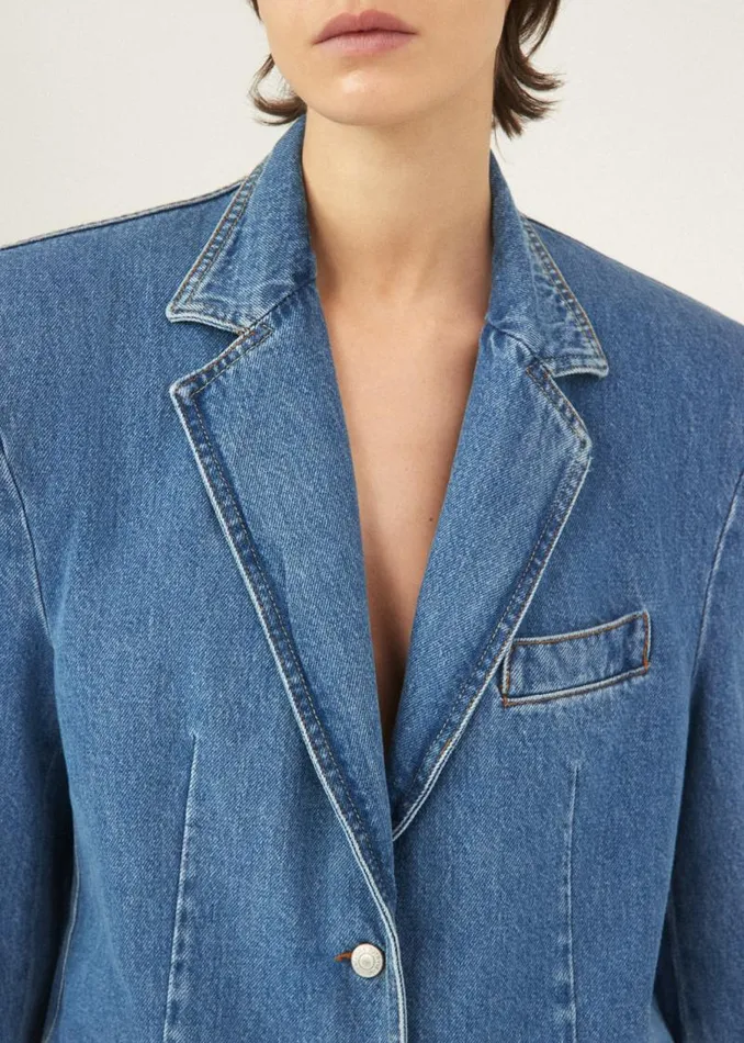 Shop Magda Butrym Tailoring And Suits Classic Oversized Denim Blazer