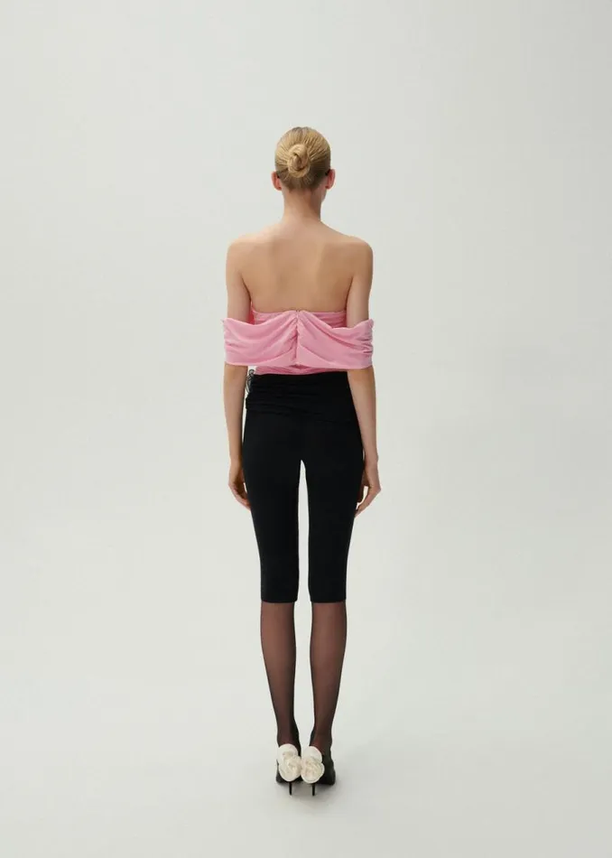 Shop Magda Butrym Tops Wrap Cutout Tshirt In Pink Shop Magda Butrym Tops Wrap Cutout Tshirt In Pink