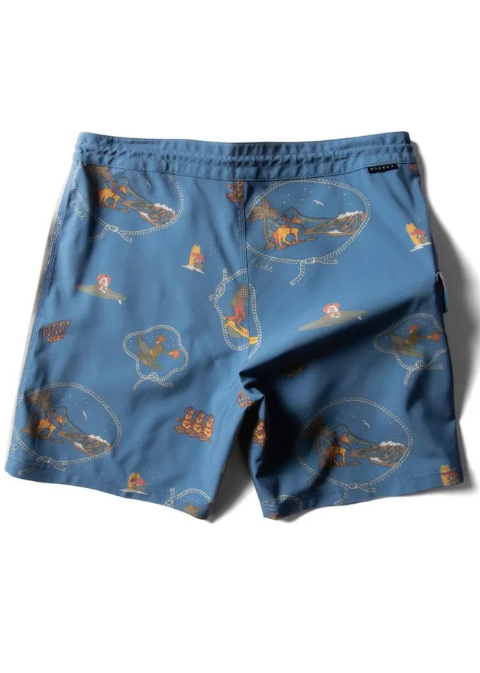 Soren Wavy West 13quot Kids Boardshort Tidal Blue Men Vissla Youth