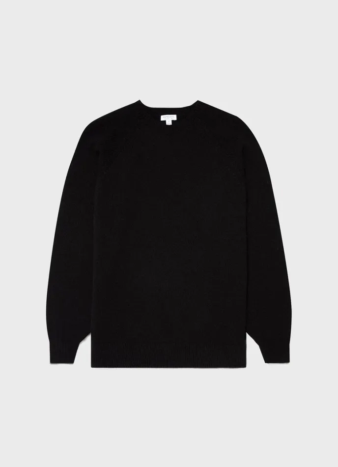 SUNSPEL Knitwear Lambswool Crew Neck Jumper Black 8211 Men