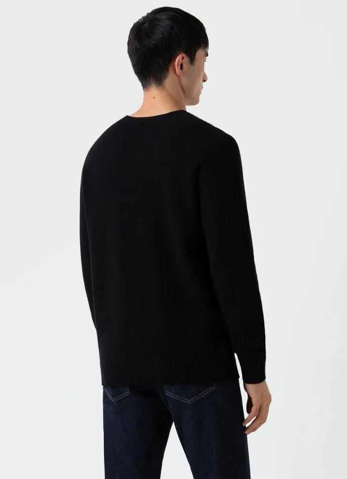 SUNSPEL Knitwear Lambswool Crew Neck Jumper Black 8211 Men