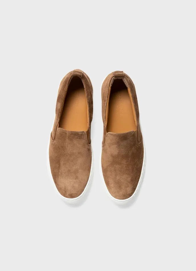 SUNSPEL Shoes Suede Slip On Trainer Dark Stone 8211 Men